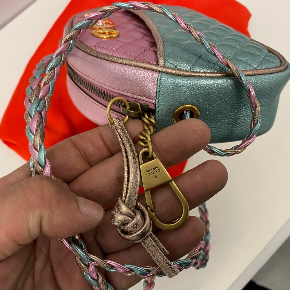 NWT Gucci Trapuntata Colorblock Metallic Leather quilted Mini Bag crossbody - Picture 6 of 16